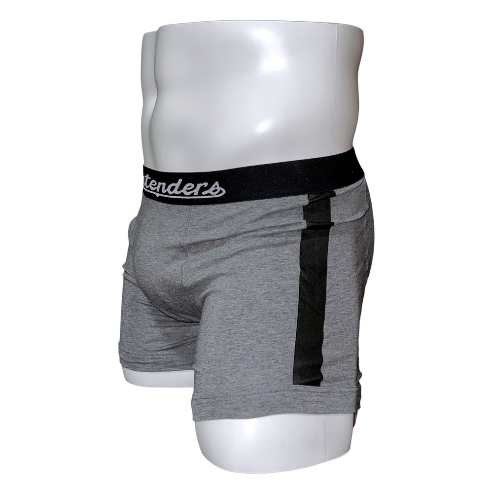 Contenders‎ Mens Challenger Boxer Briefs Grey Black Stripe Ride Control Size S